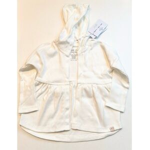 Omi Jo NWT by WDW Simple Cardigan Ribbed Off White Hooded Long Sleeve Girls 2T